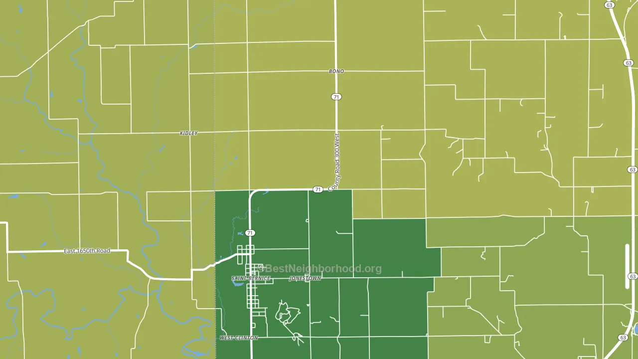Blanford, IN block-group voter-turnout map