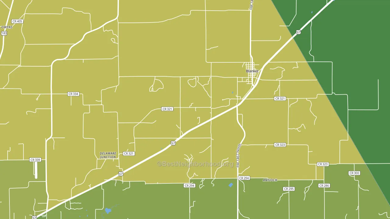 Blanket, TX block-group voter-turnout map