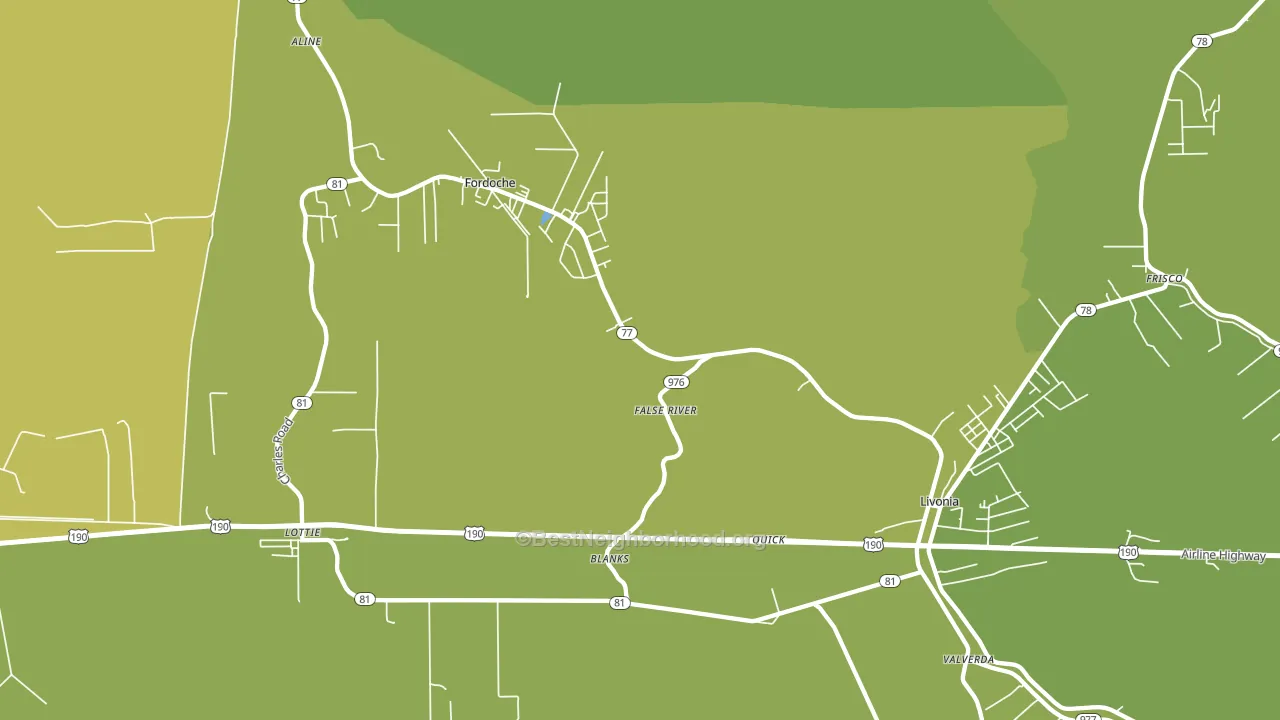 Blanks, LA block-group voter-turnout map