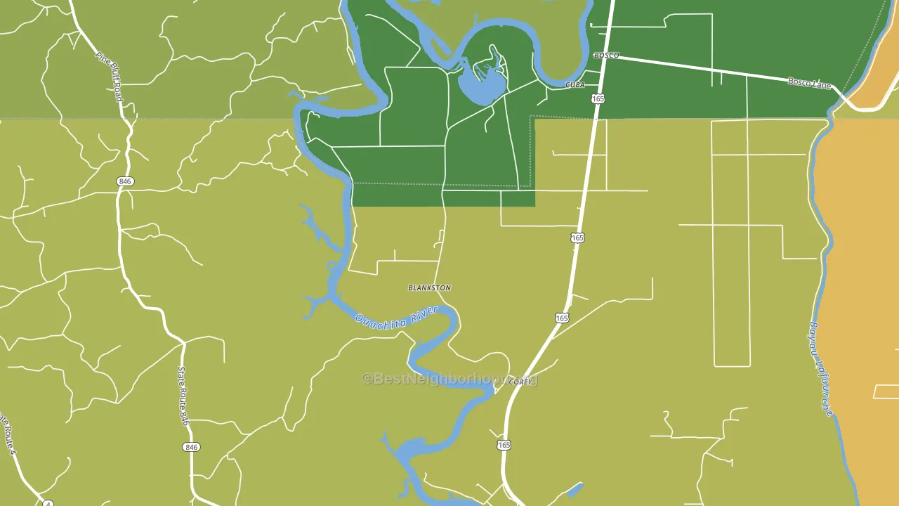 Blankston, LA block-group voter-turnout map