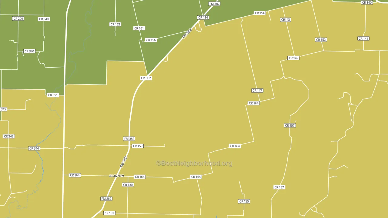 Blanton, TX block-group voter-turnout map