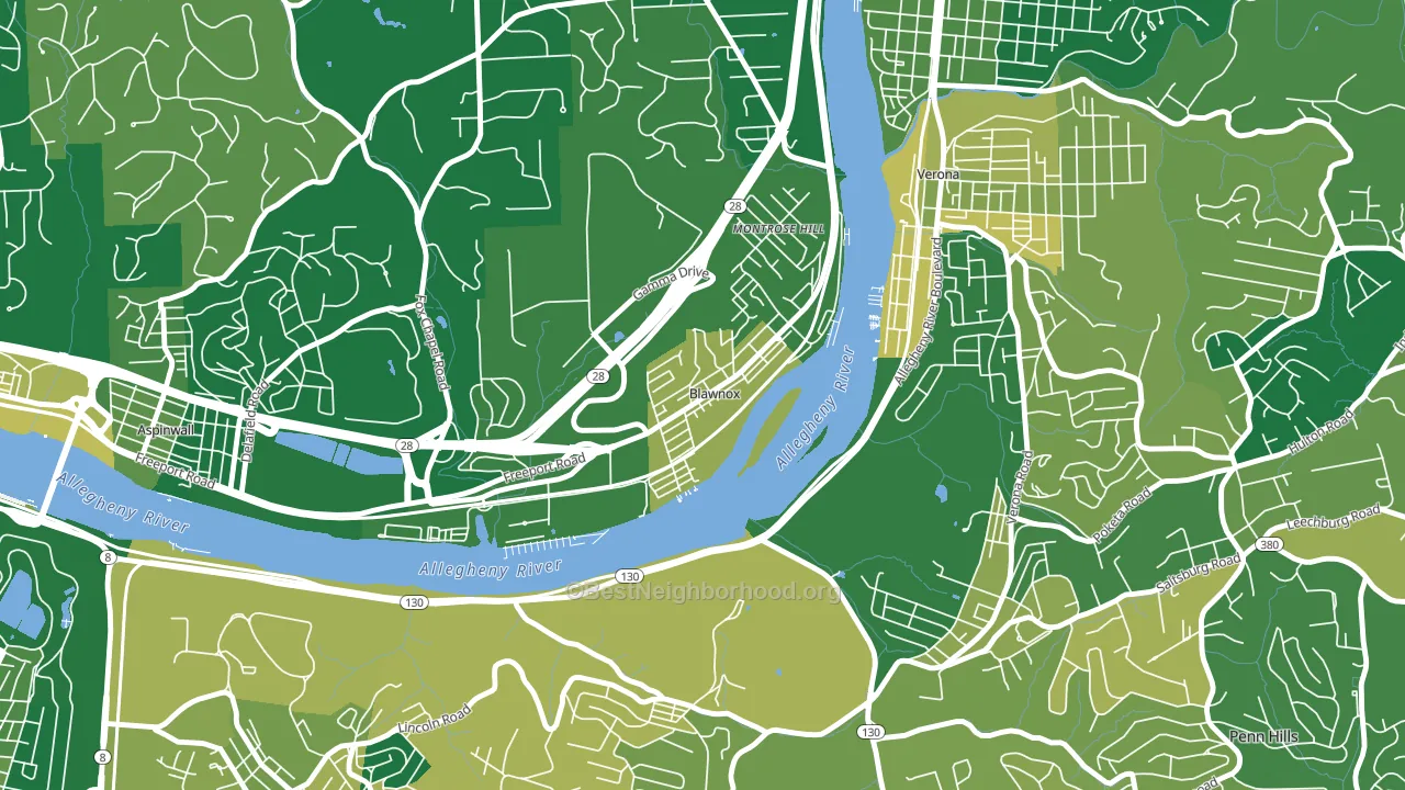 Blawnox, PA block-group voter-turnout map