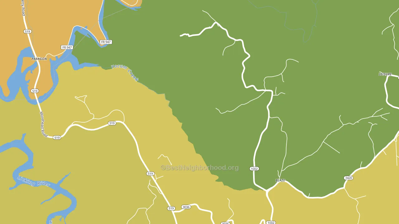 Blaze, KY block-group voter-turnout map