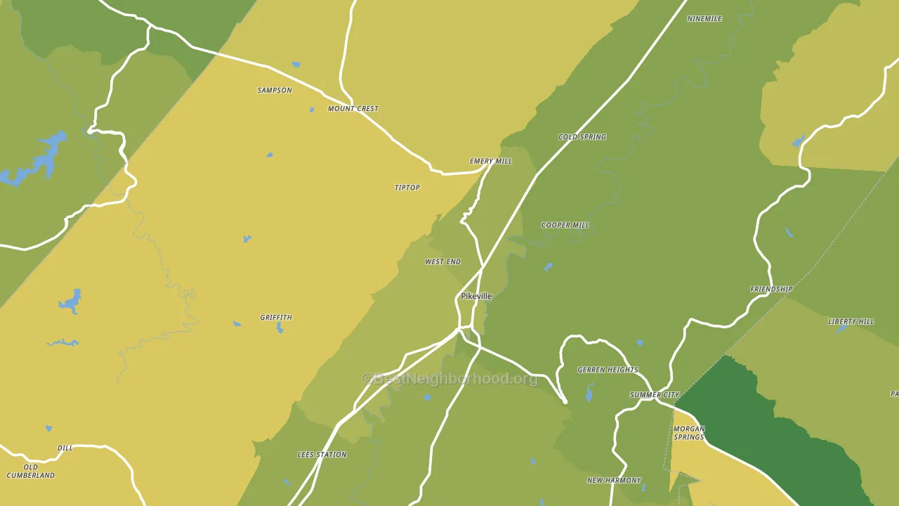 Bledsoe County, TN block-group voter-turnout map