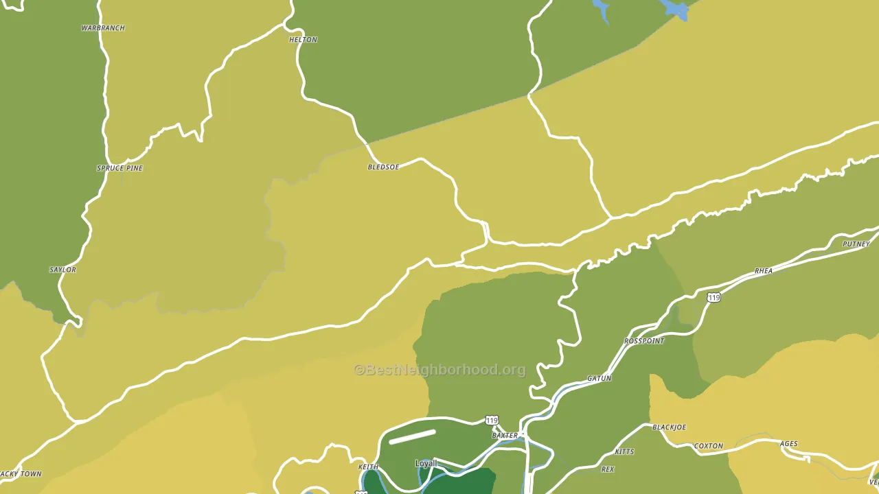Bledsoe, KY block-group voter-turnout map