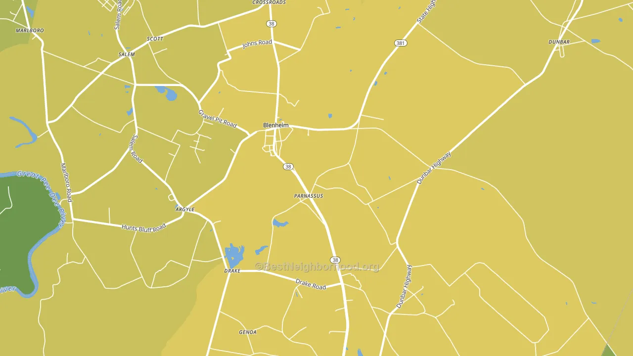 Blenheim, SC block-group voter-turnout map