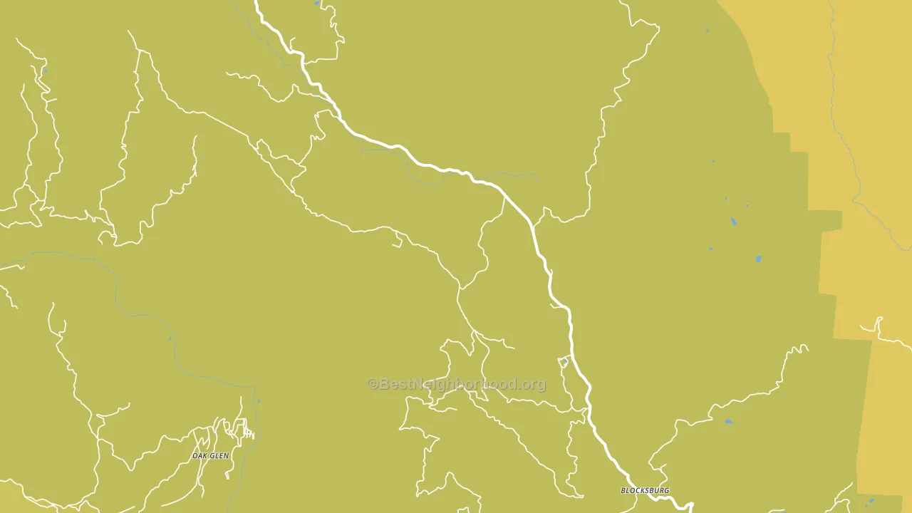 Blocksburg, CA block-group voter-turnout map