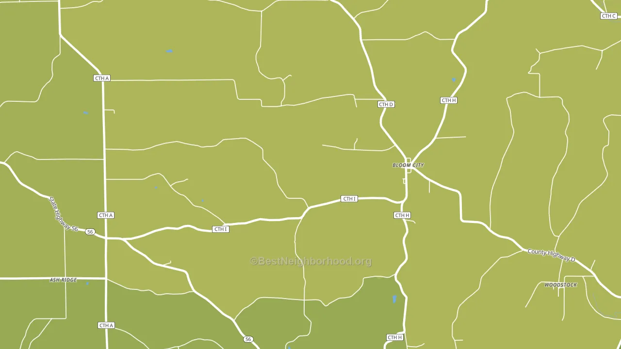 Bloom City, WI block-group voter-turnout map