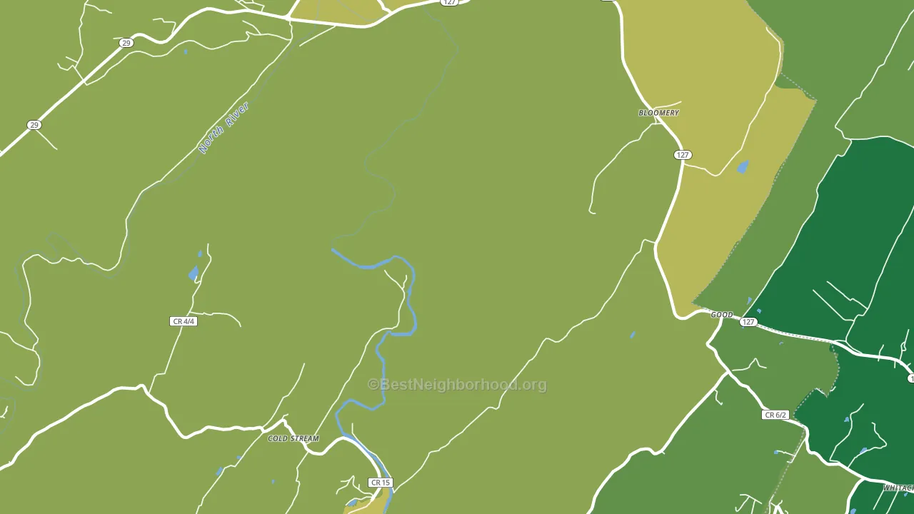 Bloomery, WV block-group voter-turnout map