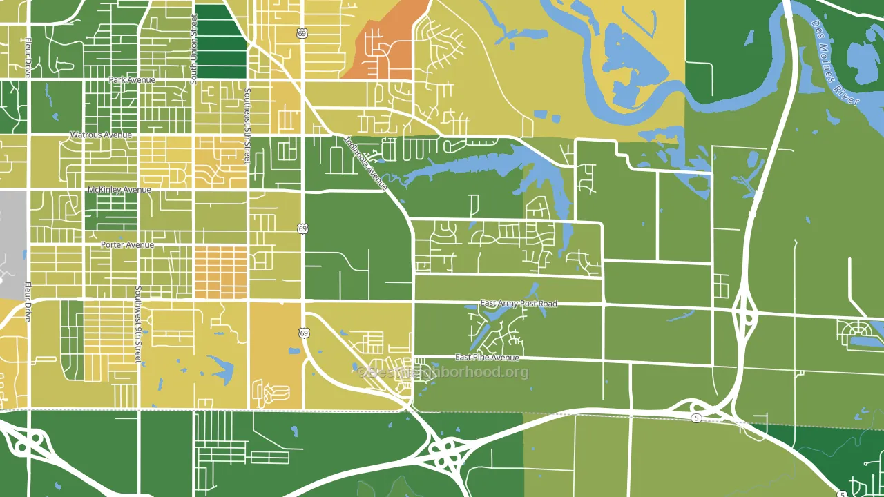 Bloomfield-Allen, Des Moines, IA block-group voter-turnout map