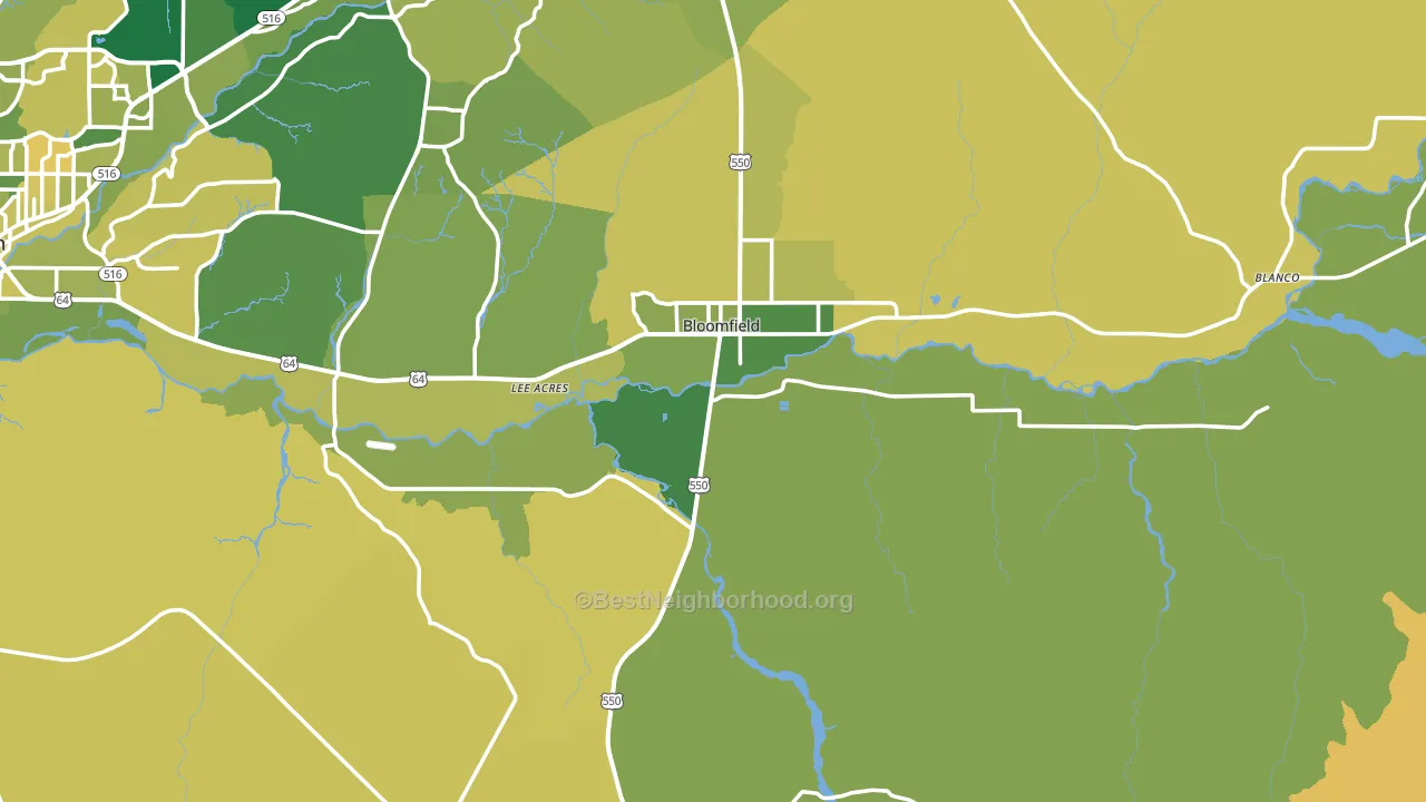 Bloomfield, NM block-group voter-turnout map