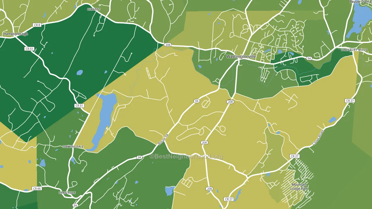 Blooming Grove, NY block-group voter-turnout map