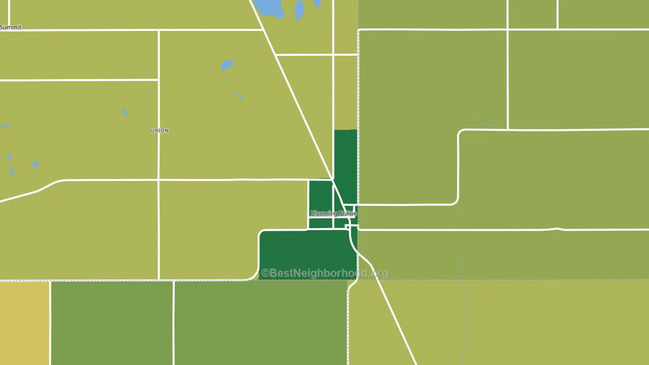 Blooming Prairie, MN block-group voter-turnout map