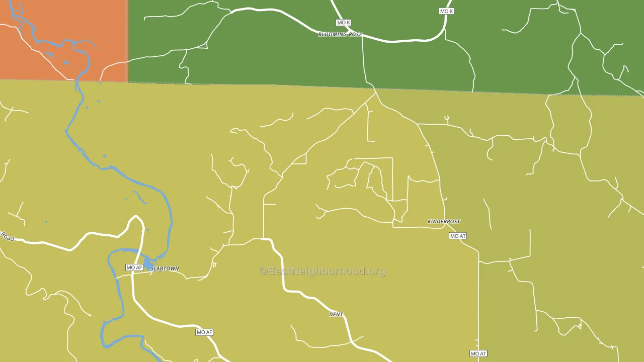 Blooming Rose, MO block-group voter-turnout map