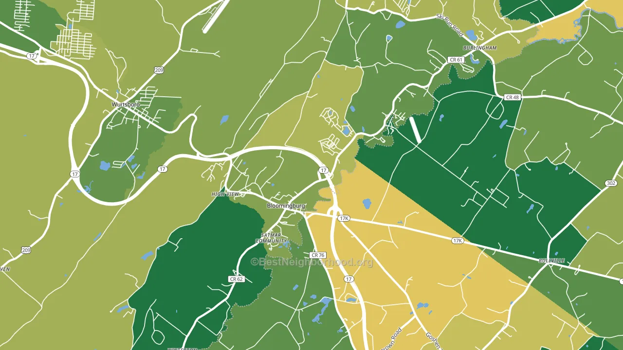 Bloomingburg, NY block-group voter-turnout map