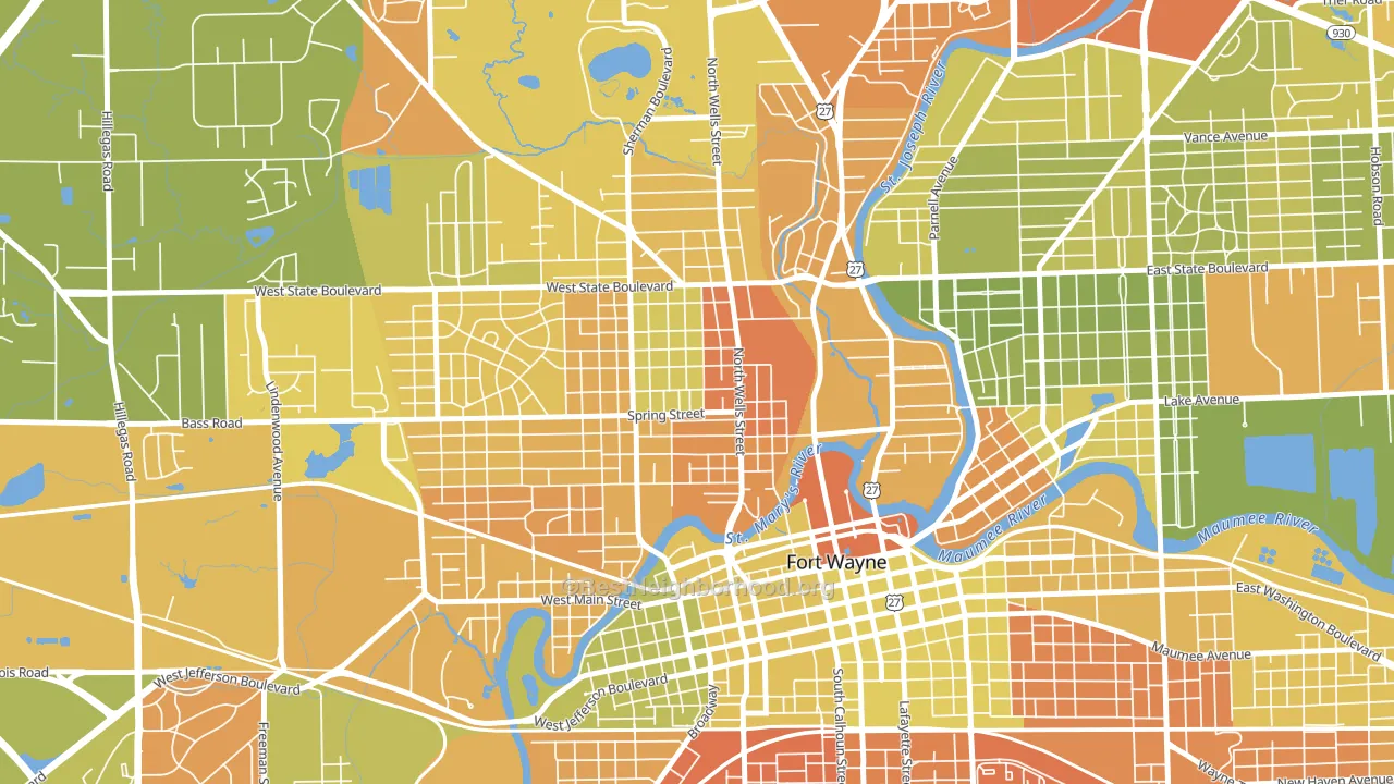 Bloomingdale, Fort Wayne, IN block-group voter-turnout map