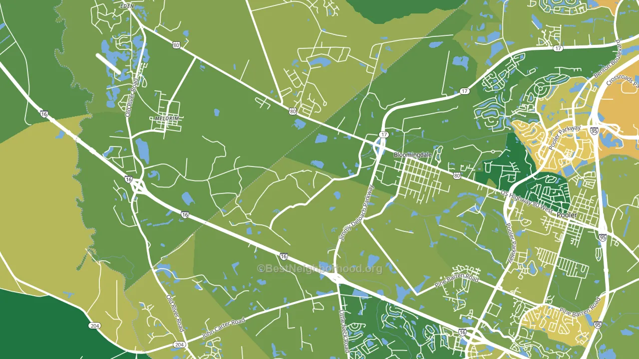 Bloomingdale, GA block-group voter-turnout map