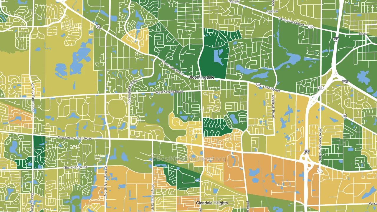 Bloomingdale, IL block-group voter-turnout map