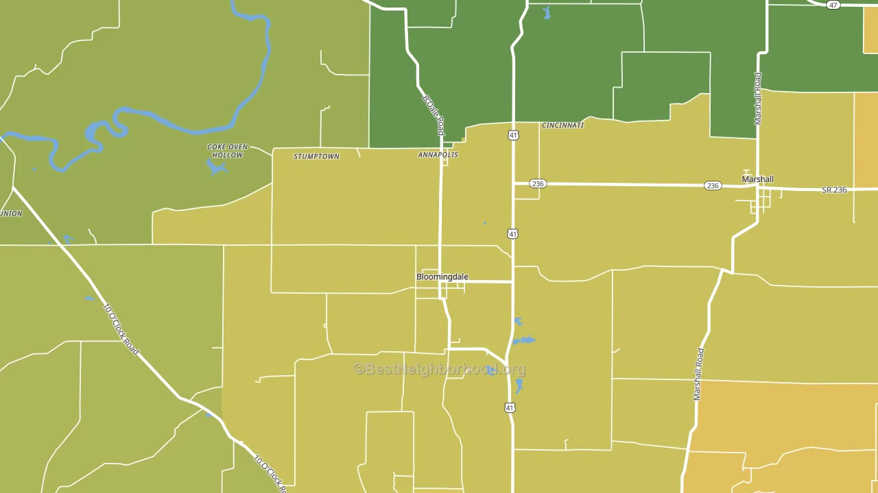 Bloomingdale, IN block-group voter-turnout map