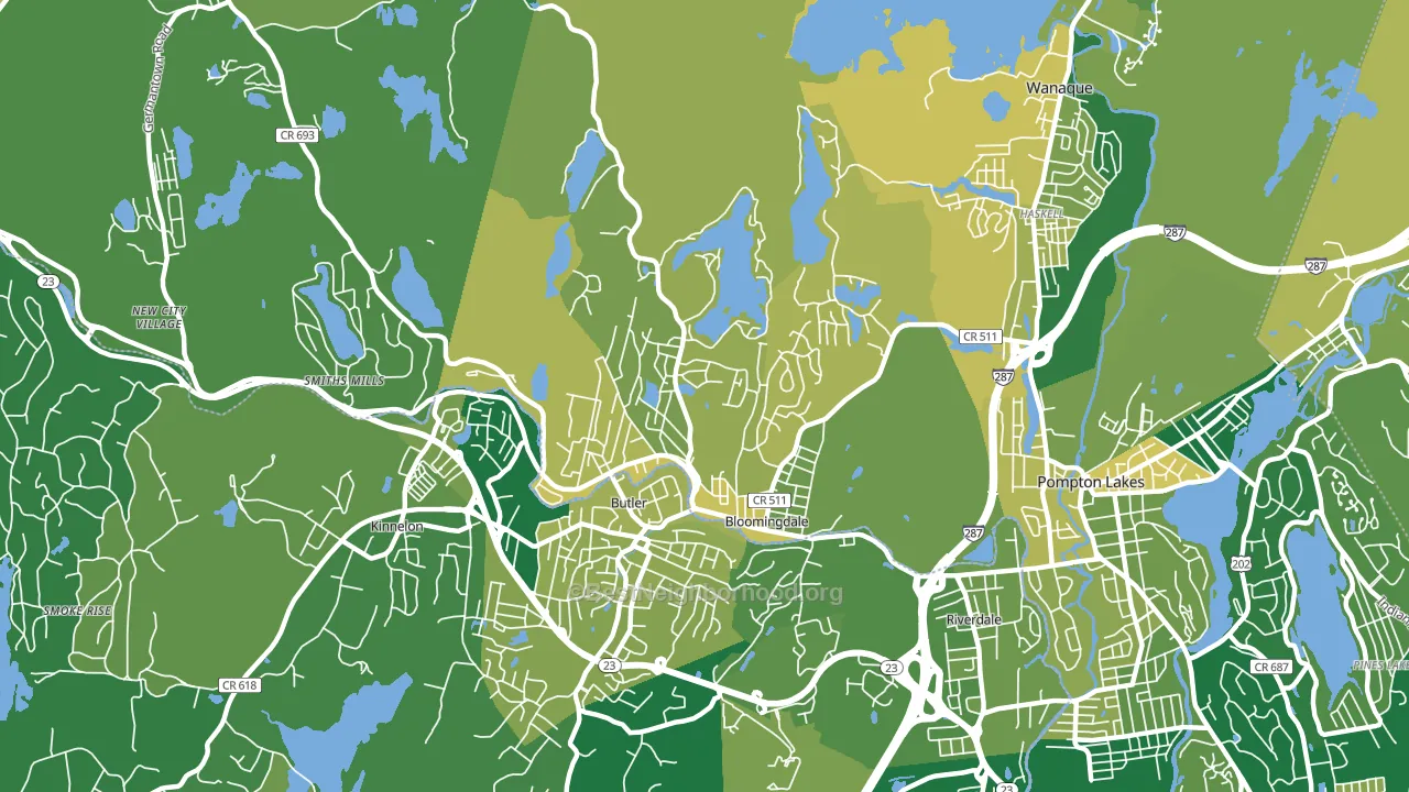 Bloomingdale, NJ block-group voter-turnout map