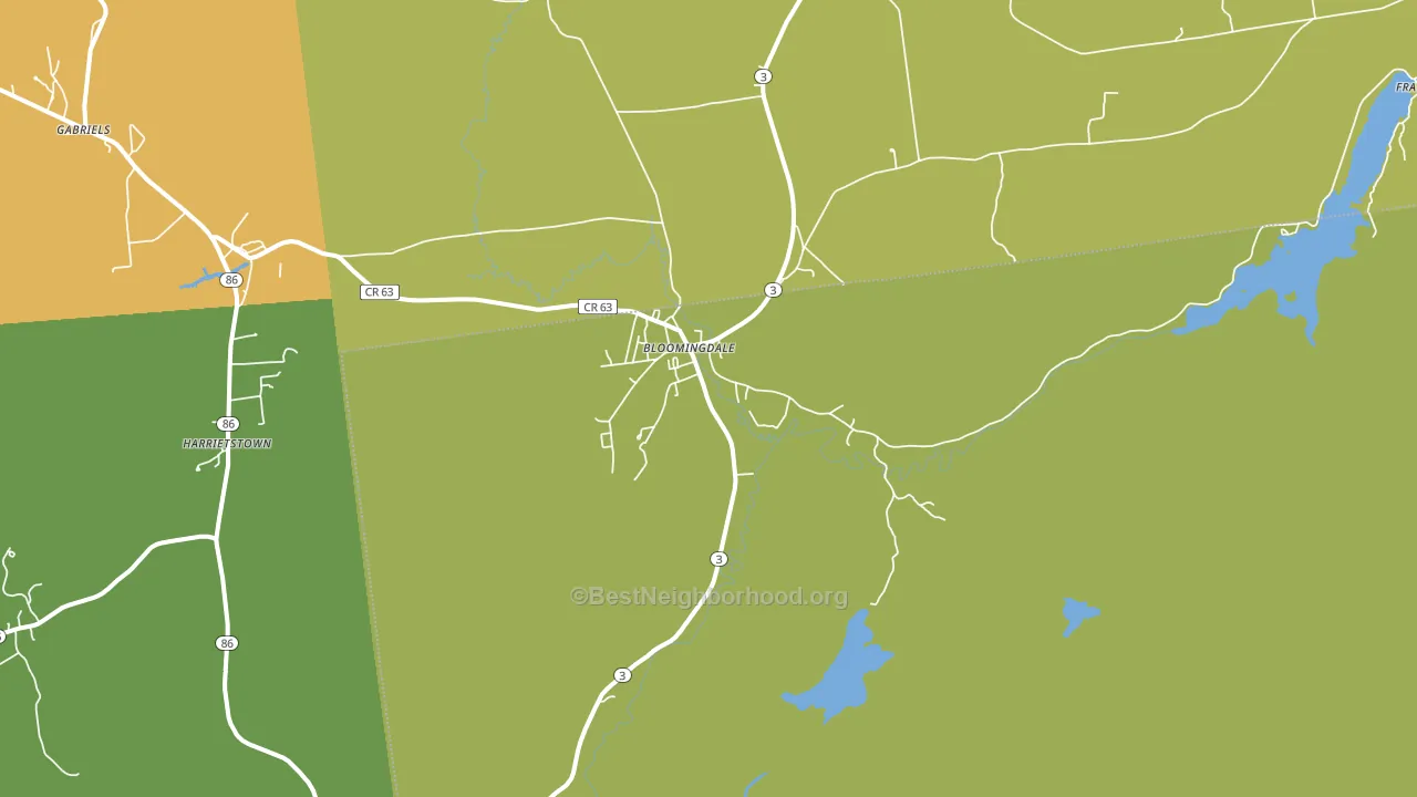 Bloomingdale, NY block-group voter-turnout map