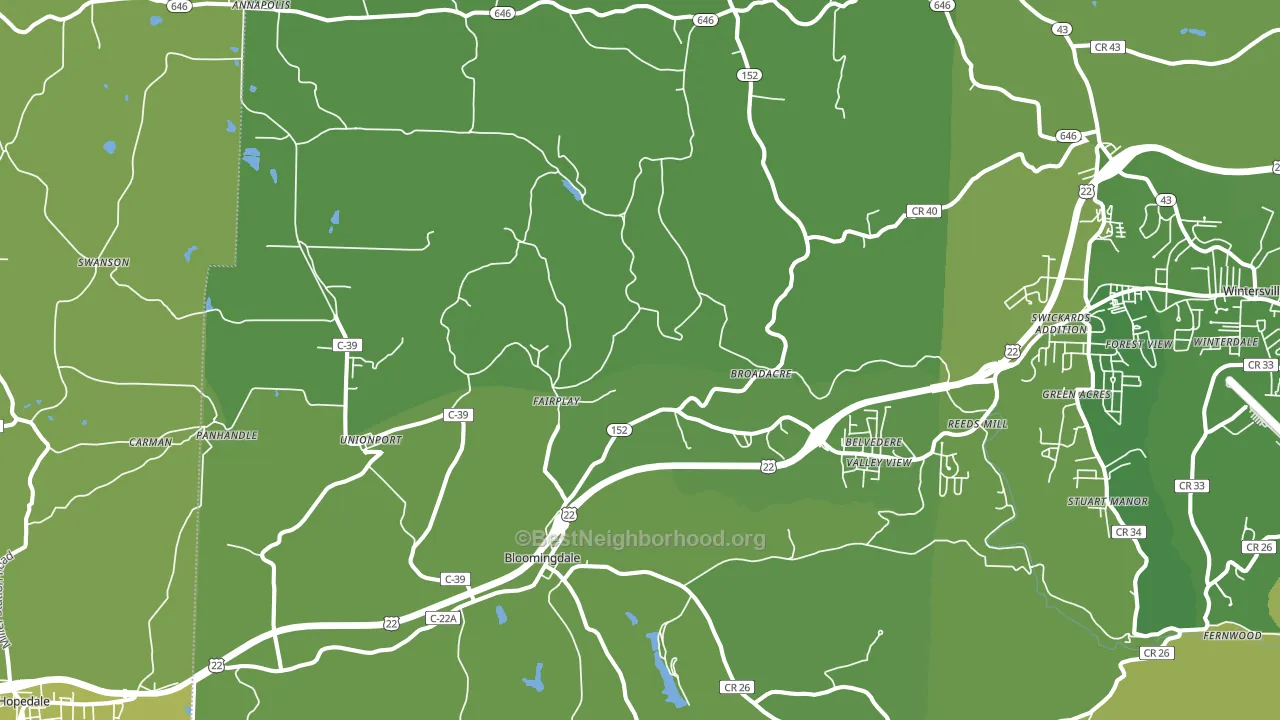 Bloomingdale, OH block-group voter-turnout map