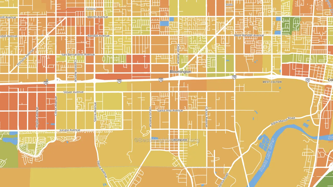 Bloomington, CA block-group voter-turnout map