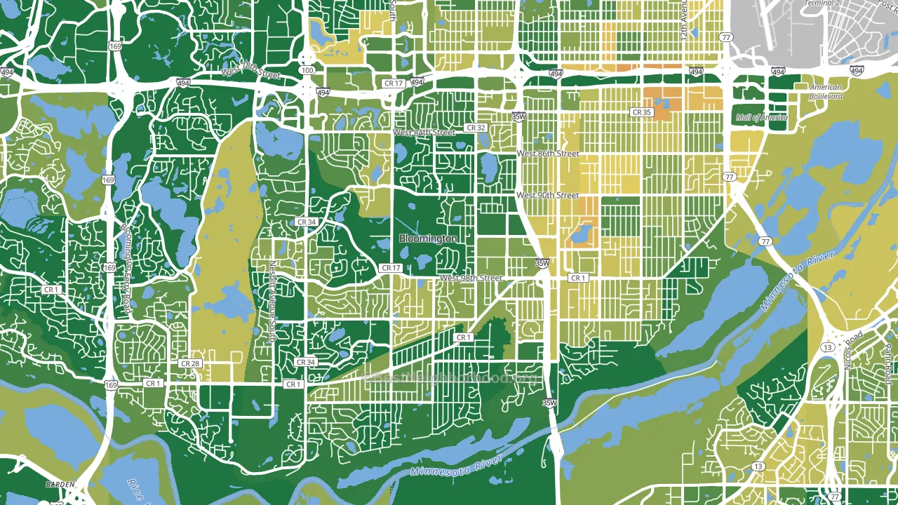 Bloomington, MN block-group voter-turnout map