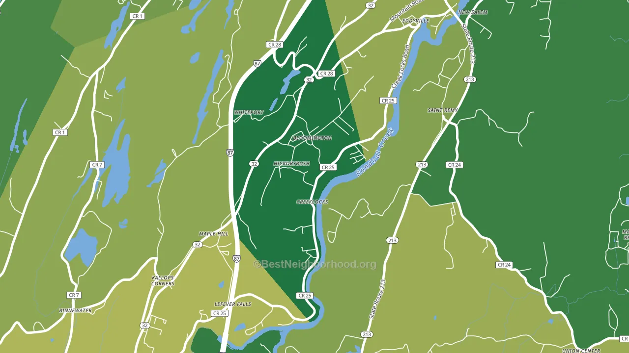 Bloomington, NY block-group voter-turnout map
