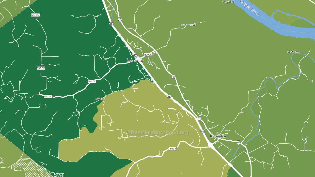 Bloomsdale, MO block-group voter-turnout map