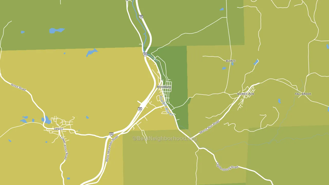 Blossburg, PA block-group voter-turnout map