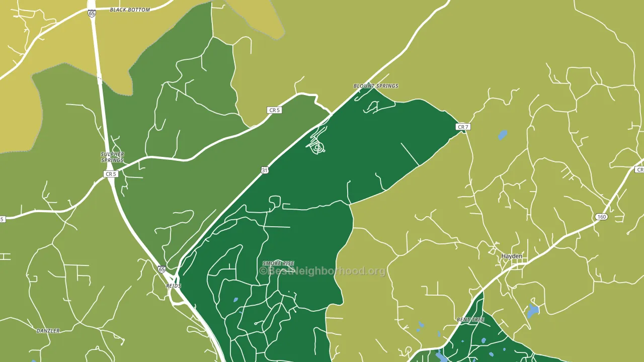 Blount Springs, AL block-group voter-turnout map