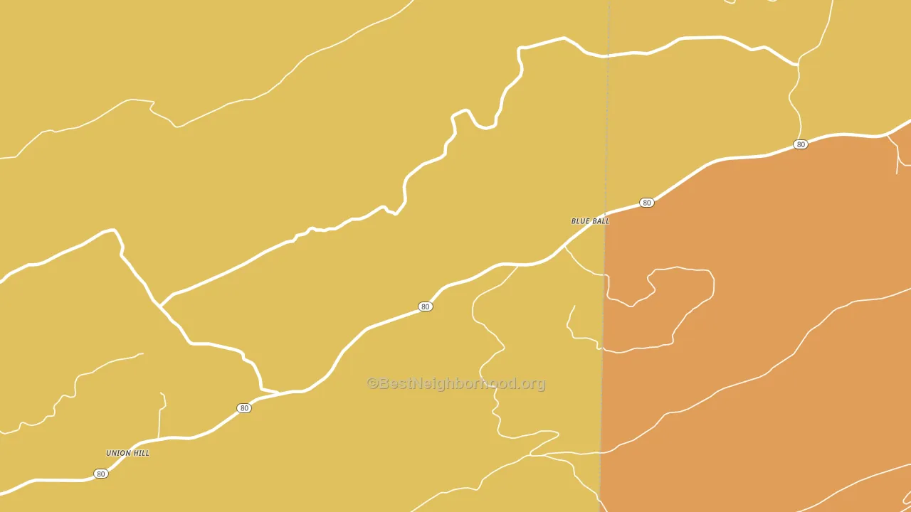 Blue Ball, AR block-group voter-turnout map