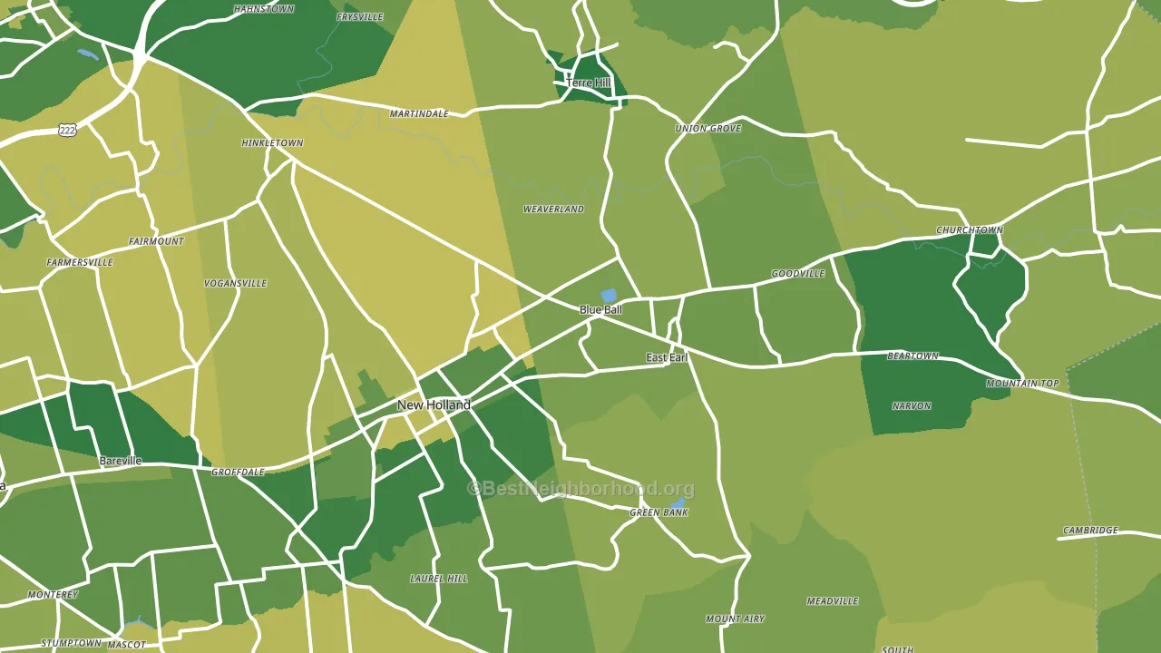 Blue Ball, PA block-group voter-turnout map