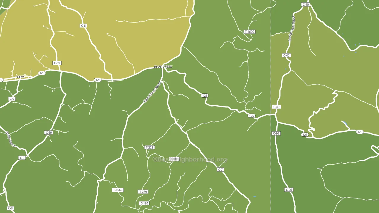 Blue Creek, OH block-group voter-turnout map