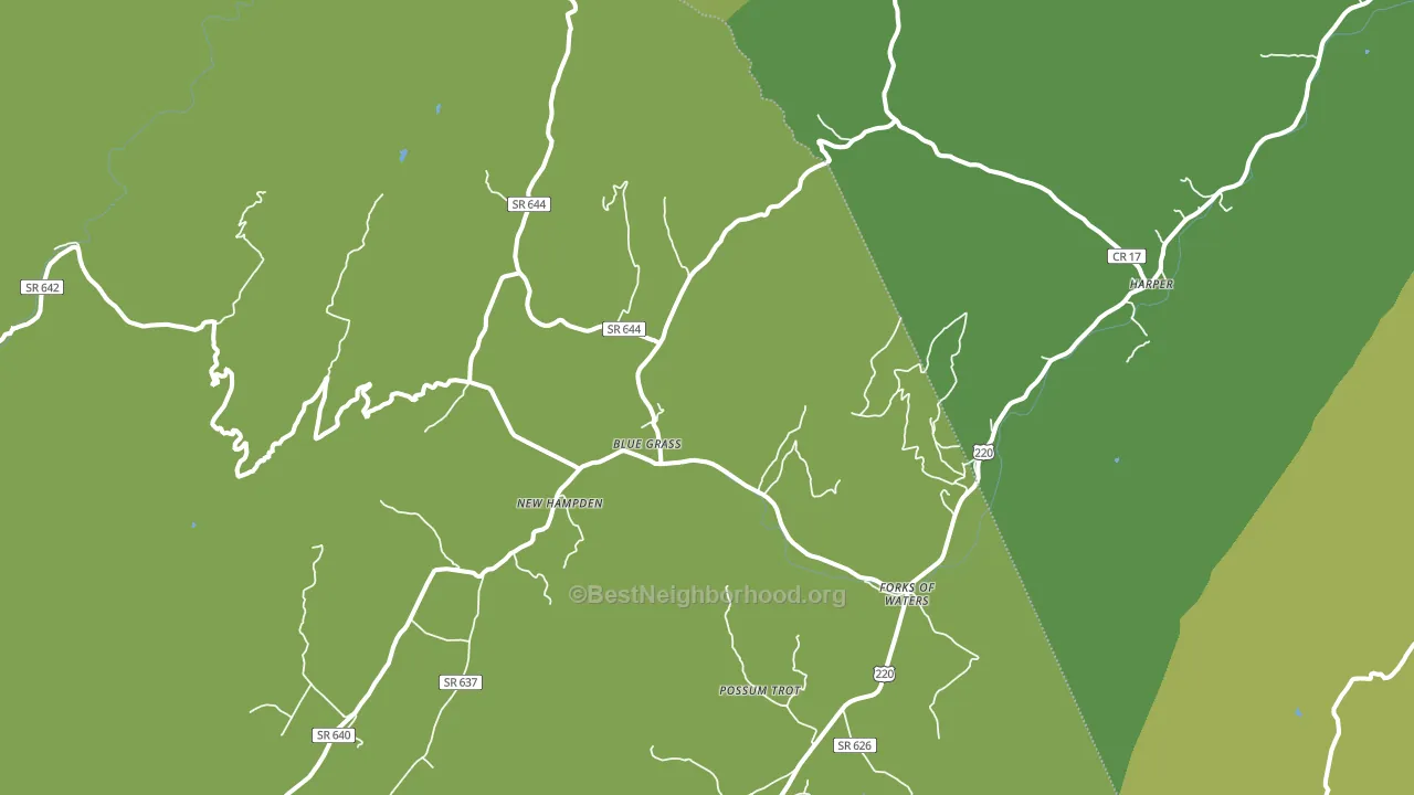 Blue Grass, VA block-group voter-turnout map