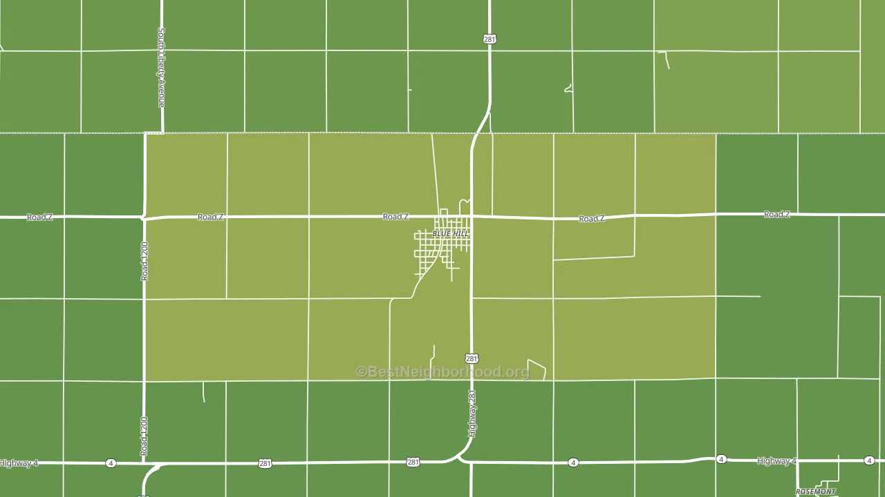 Blue Hill, NE block-group voter-turnout map
