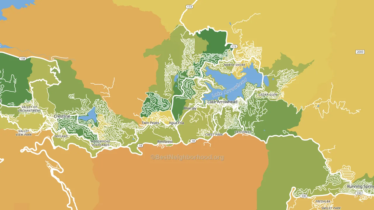 Blue Jay, CA block-group voter-turnout map