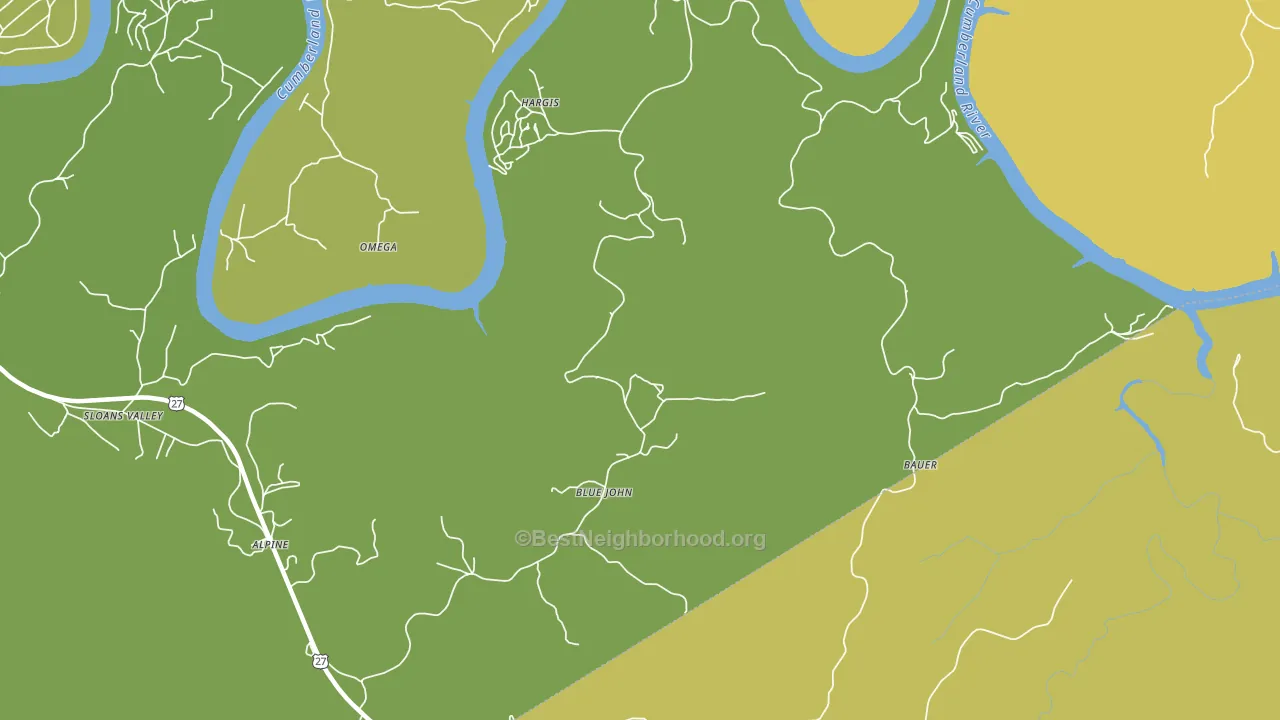 Blue John, KY block-group voter-turnout map