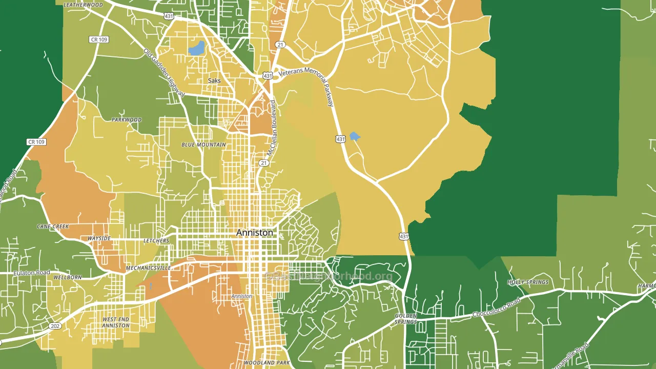 Blue Mountain, AL block-group voter-turnout map