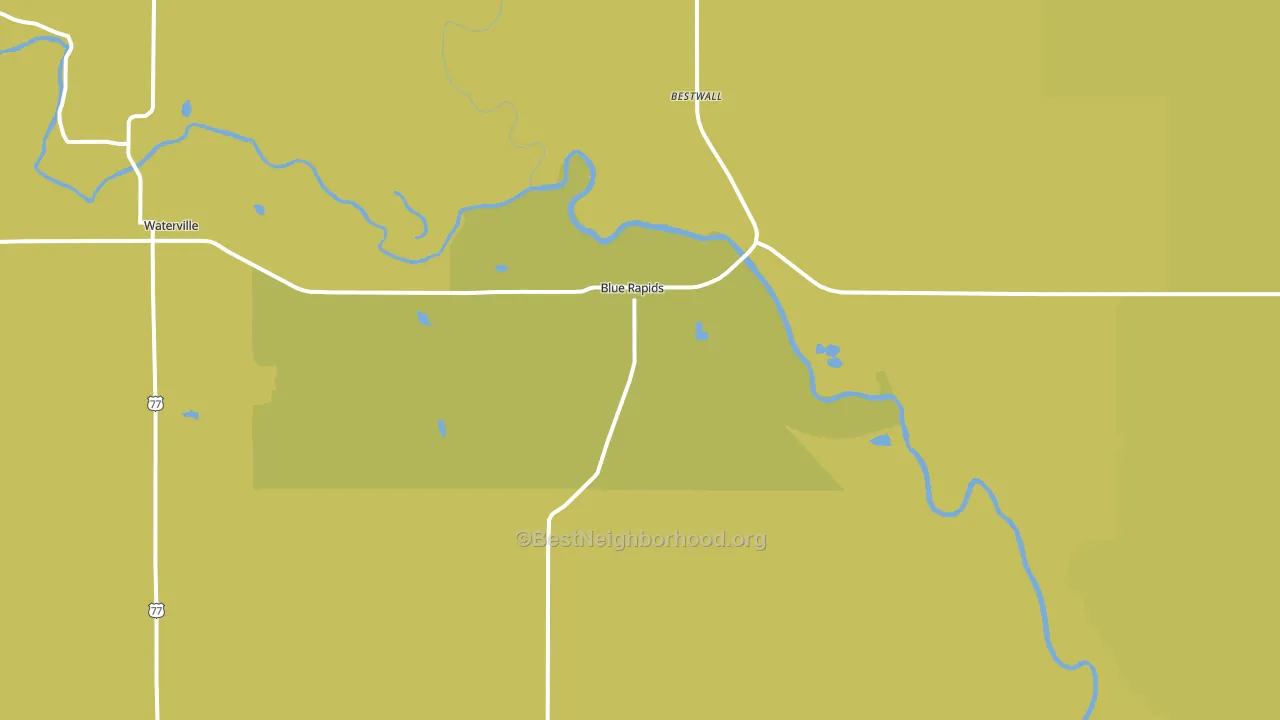 Blue Rapids, KS block-group voter-turnout map