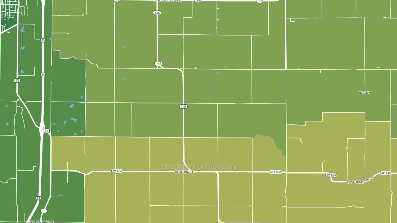 Blue Ridge, MO block-group voter-turnout map