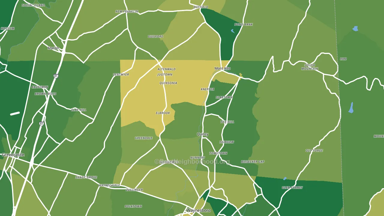 Blue Ridge Summit, PA block-group voter-turnout map