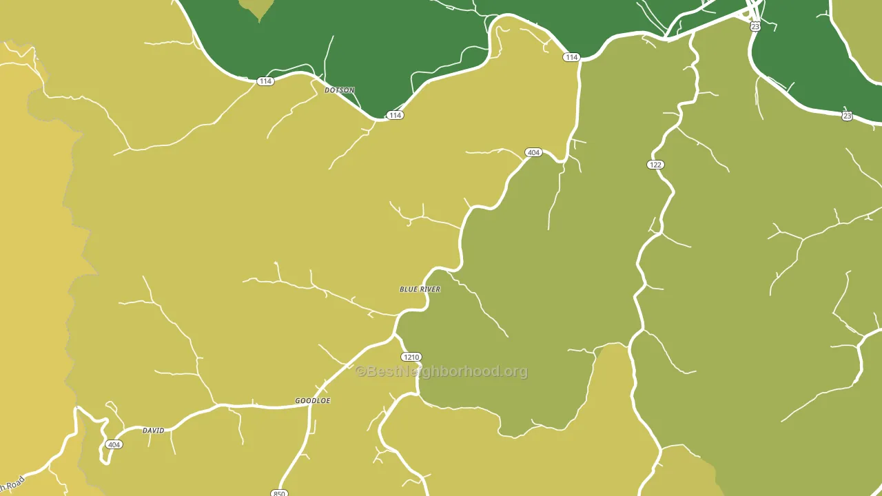 Blue River, KY block-group voter-turnout map
