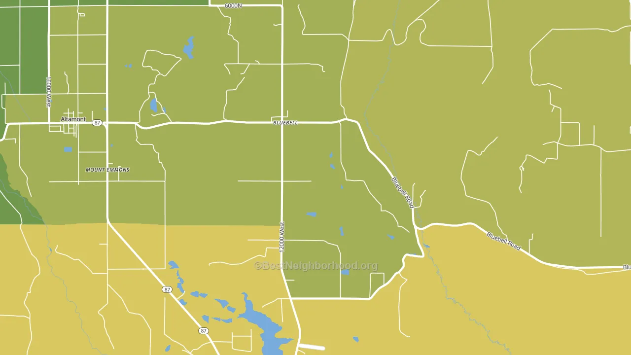 Bluebell, UT block-group voter-turnout map