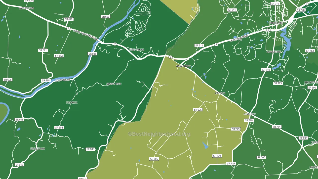 Bluemont, VA block-group voter-turnout map