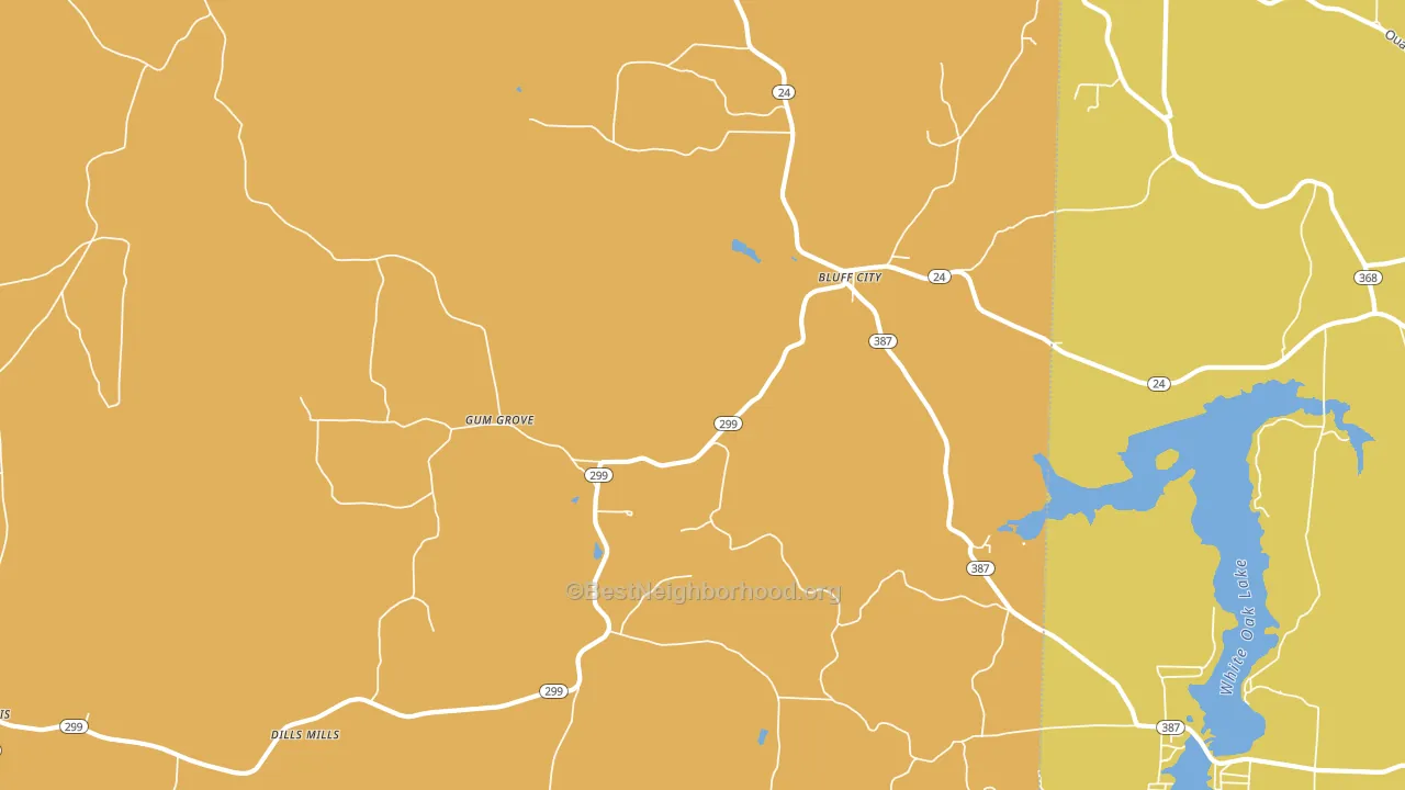 Bluff City, AR block-group voter-turnout map