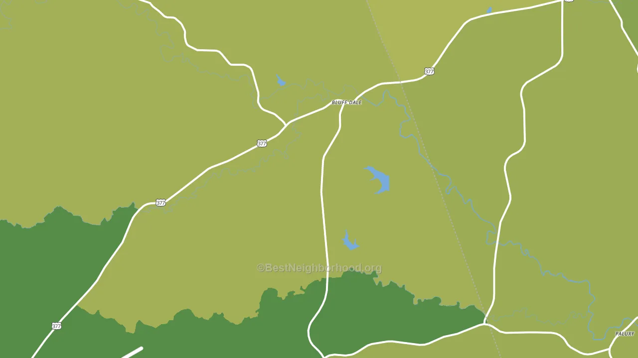 Bluff Dale, TX block-group voter-turnout map