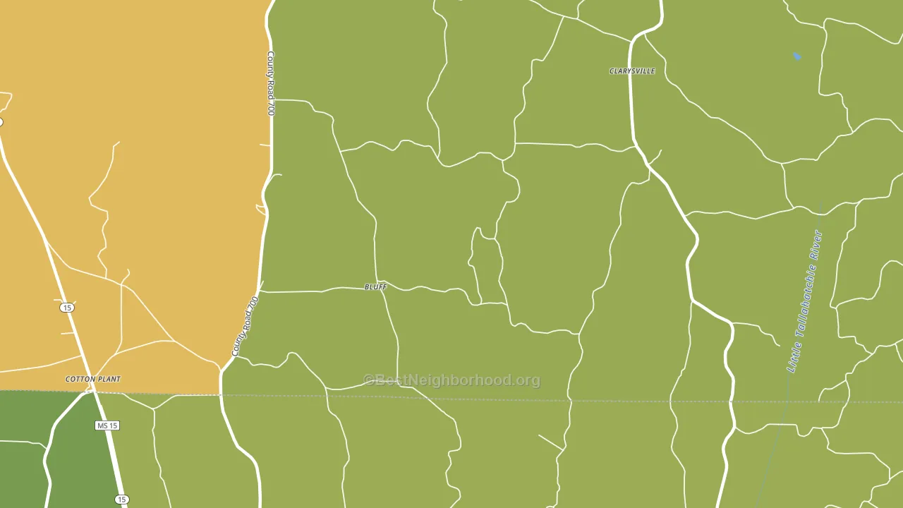Bluff, MS block-group voter-turnout map