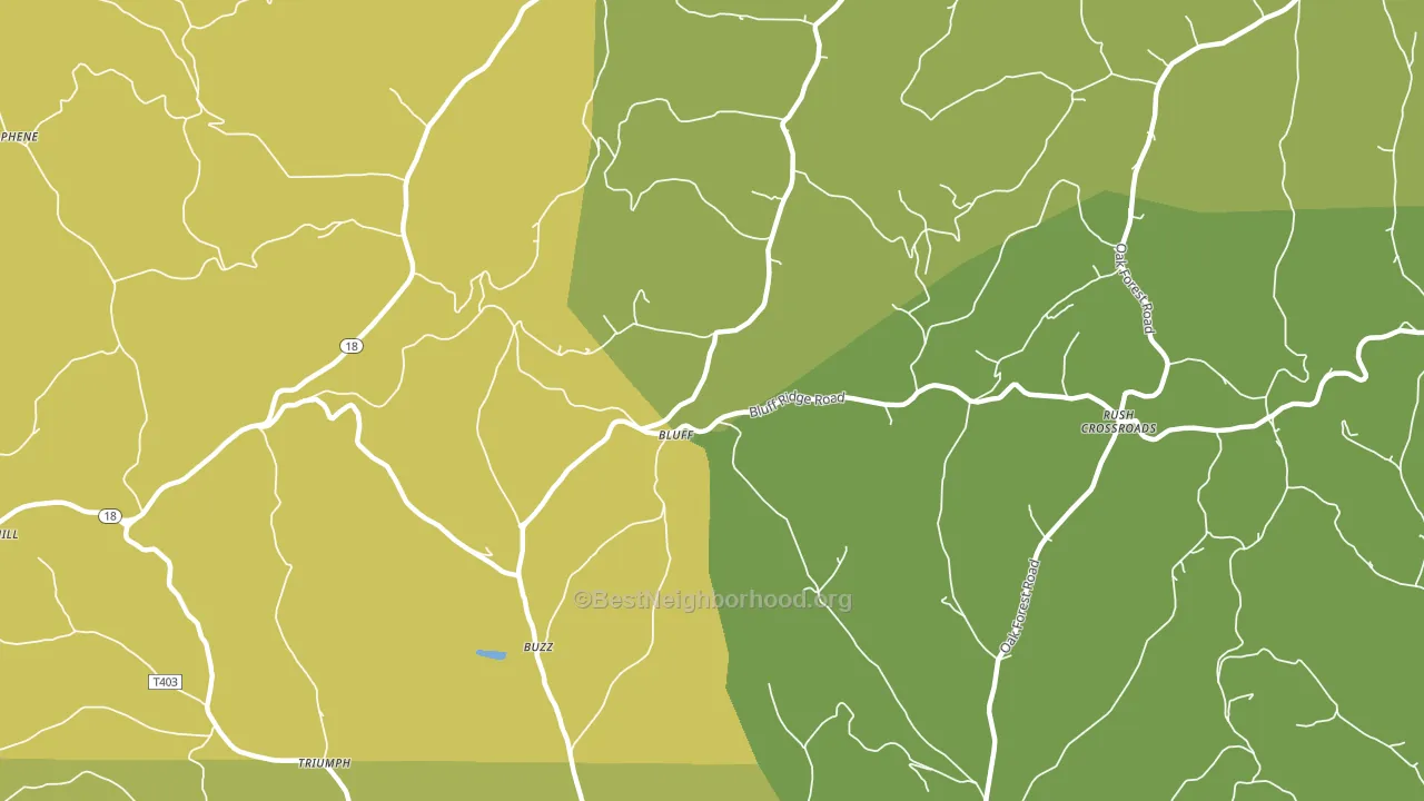 Bluff, PA block-group voter-turnout map
